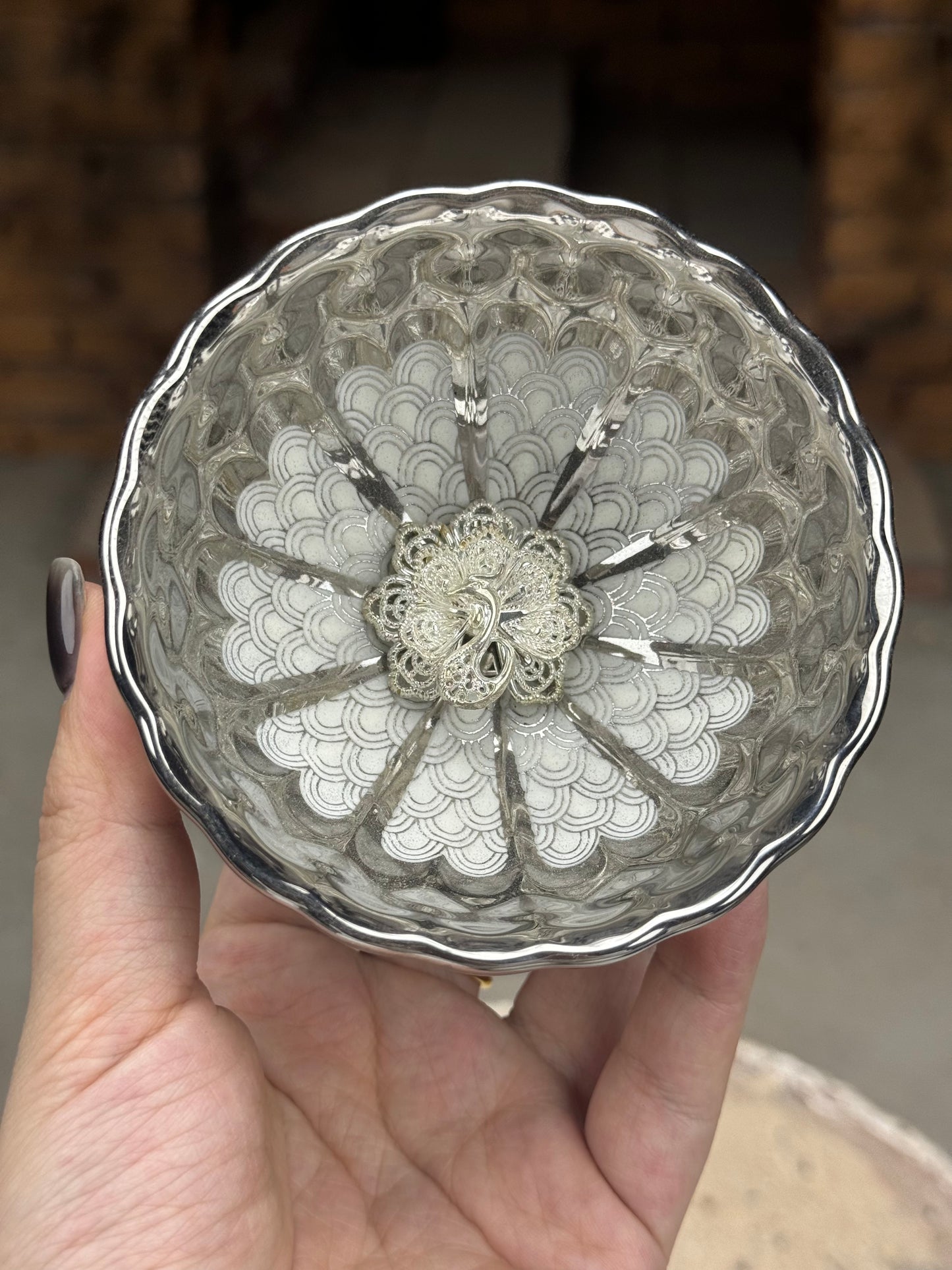 Silver Glow-in-the-Dark 3D Silver Peacock