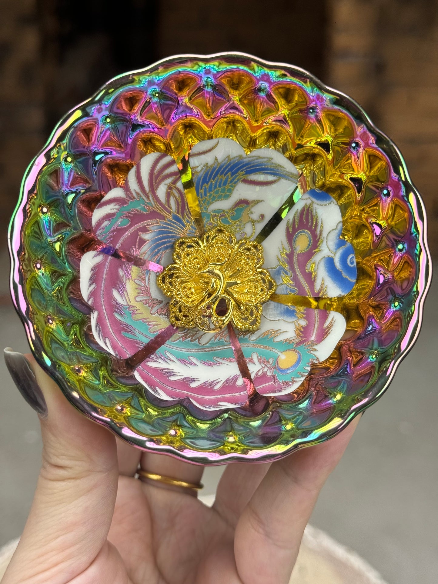 Colorful Rainbow Phoenix 3D Golden Peacock