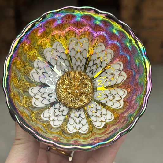 Colorful Dragon Scale Pattern 3D Golden Dragon