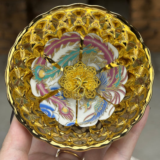 Golden Rainbow Phoenix 3D Gold Peacock Glow-in-the-Dark Cup