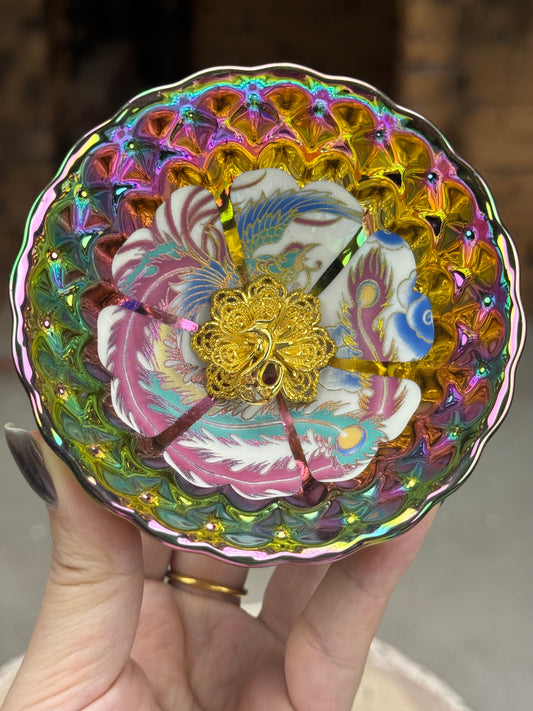 Colorful Rainbow Phoenix 3D Golden Peacock